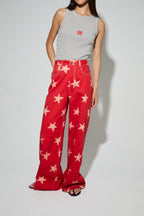 Pantalon Swiggy, Esprit Denim Print Étoile Red Fabriqué En Italie