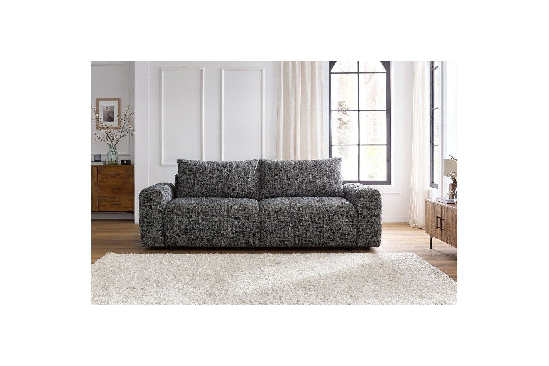 Straight Convertible Sofa with Storage Compartment Arsene