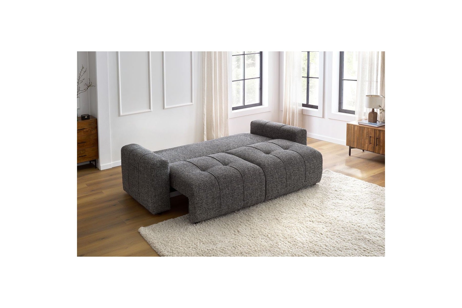 Straight Convertible Sofa with Storage Compartment Arsene