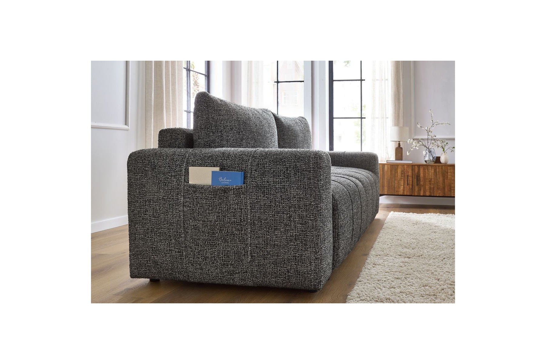 Straight Convertible Sofa with Storage Compartment Arsene
