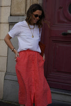 Arlette Vichy Skirt Pink/Red