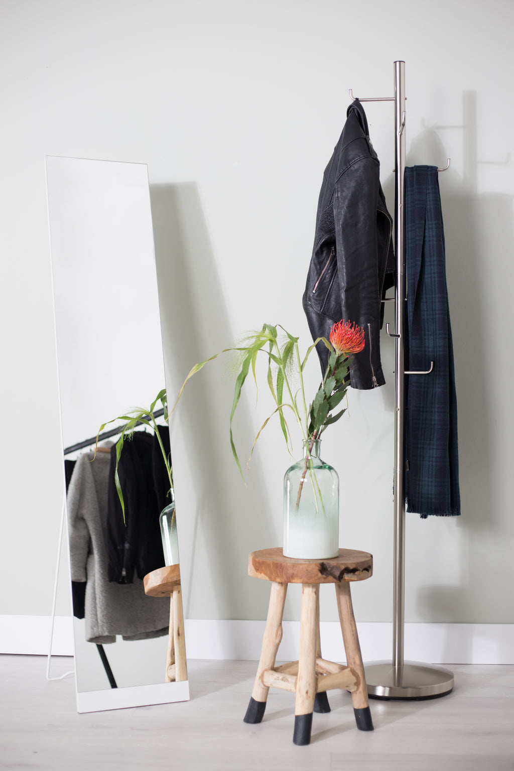 Stand - Mirror - Steel - White