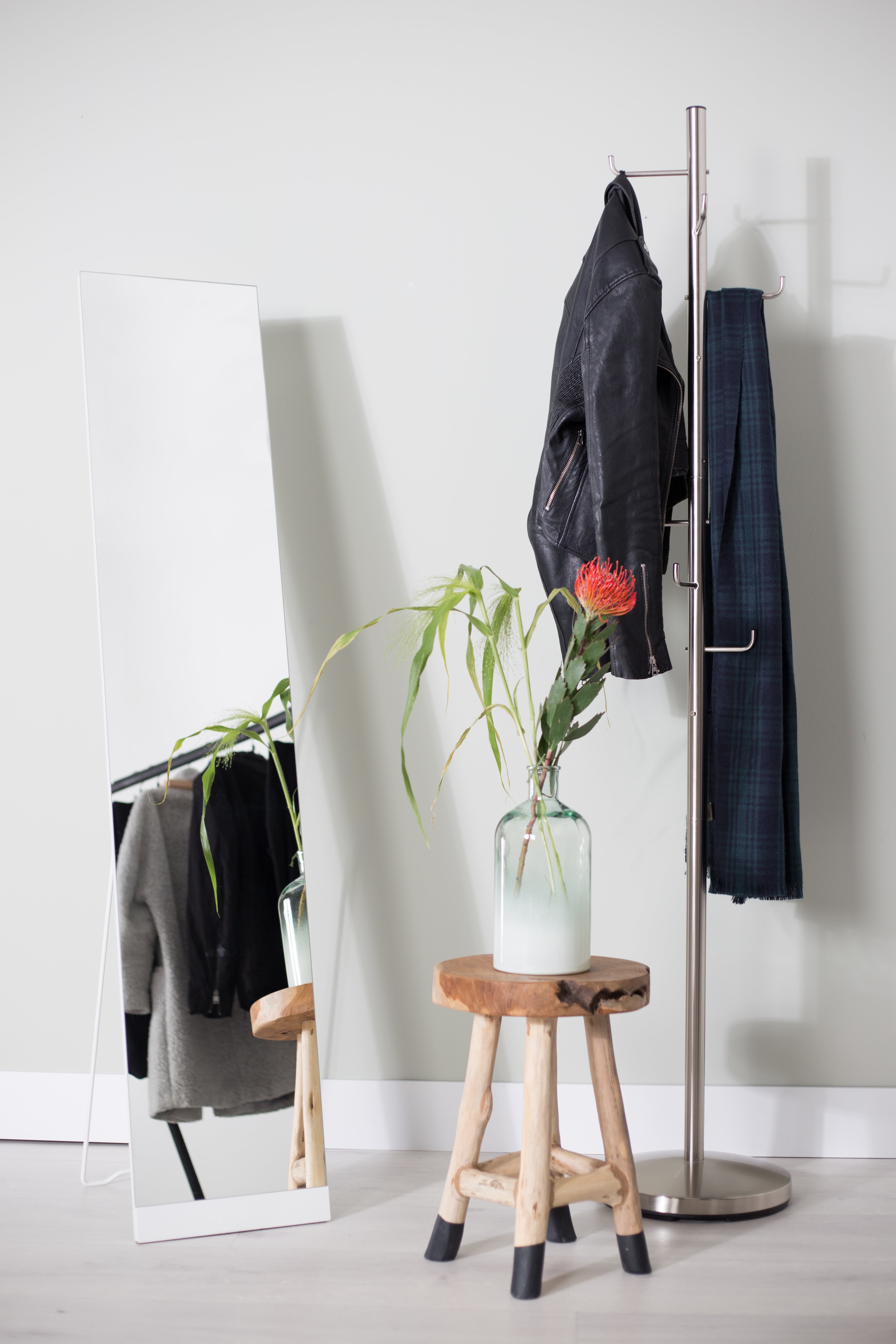 Stand - Mirror - Steel - White