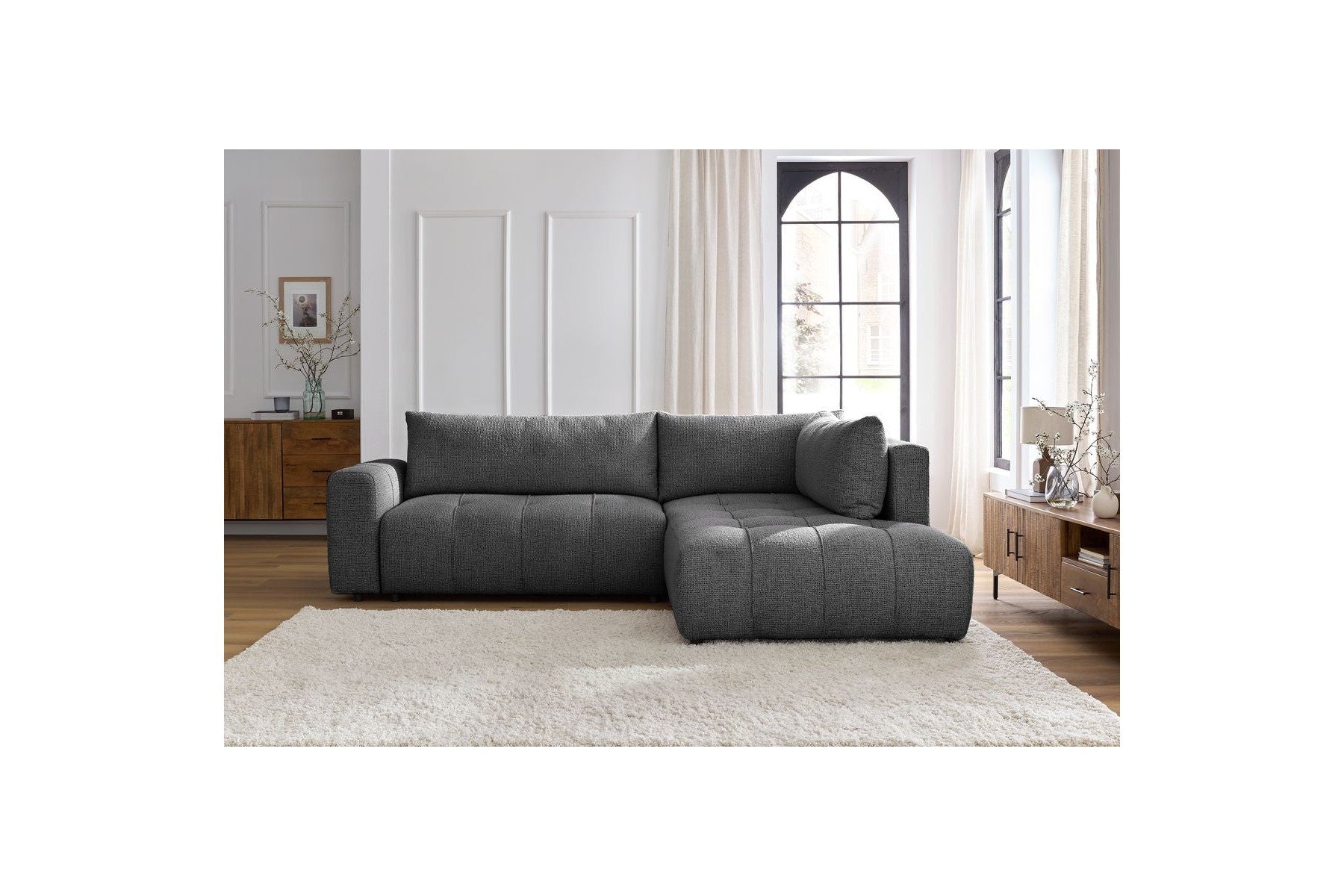 L-Shaped Corner Sofa Convertible with Storage Arsene - Right-Hand Corner