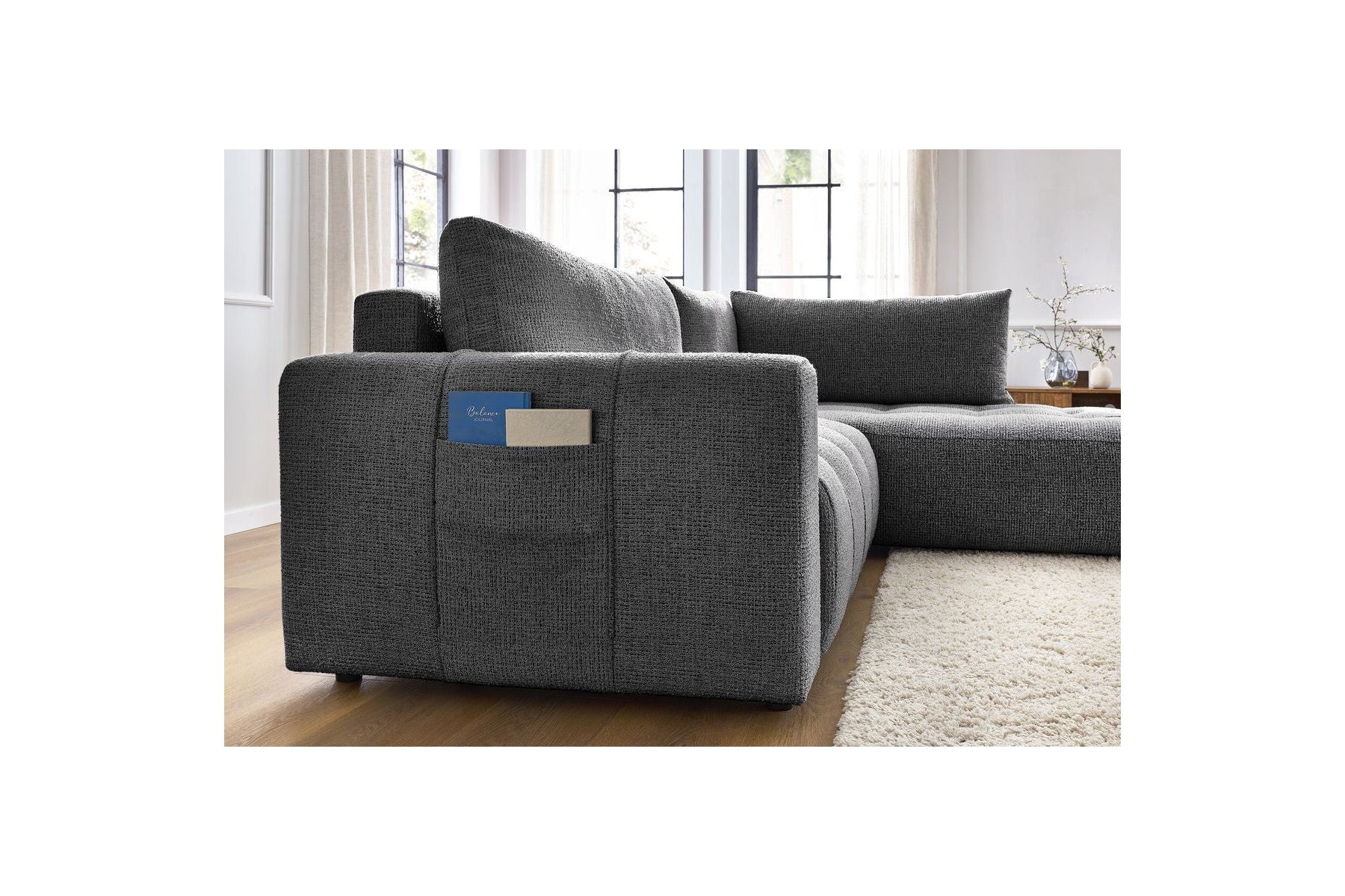 L-Shaped Corner Sofa Convertible with Storage Arsene - Right-Hand Corner