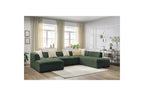 Fixed Panoramic Sofa - Megeve - Mottled Fabric - Left Corner