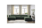 Fixed Panoramic Sofa - Megeve - Mottled Fabric - Left Corner