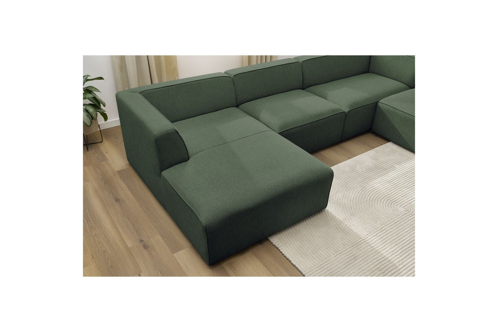 Fixed Panoramic Sofa - Megeve - Mottled Fabric - Left Corner