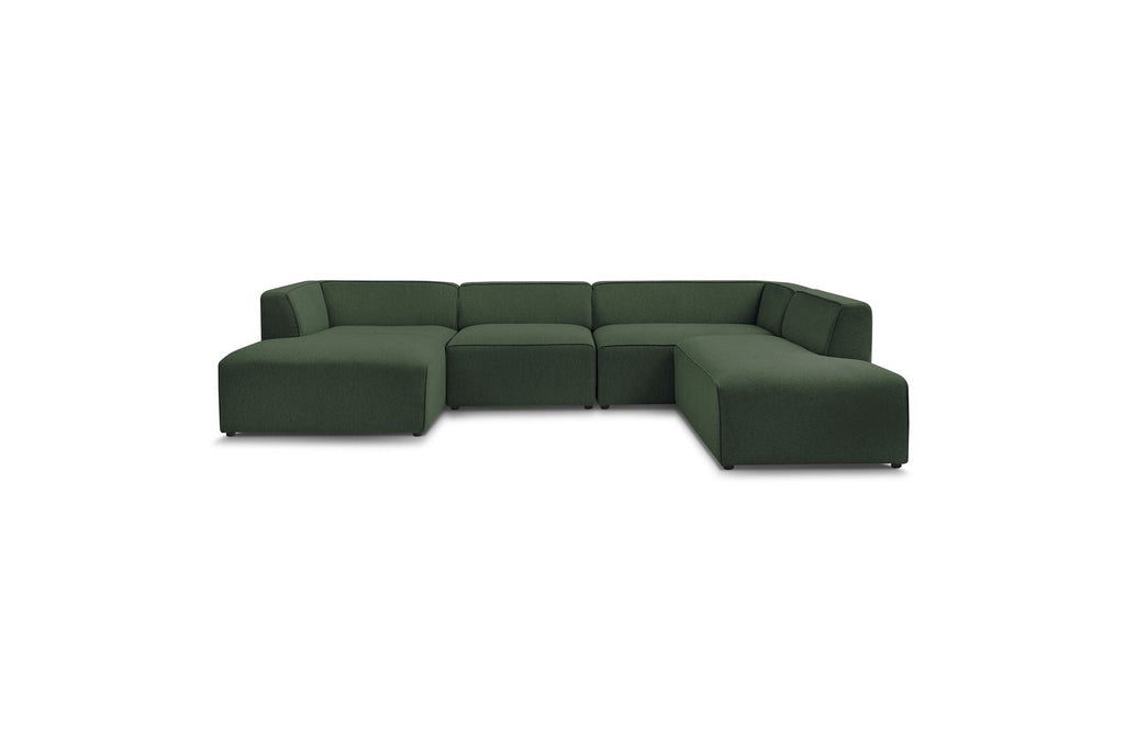 Fixed Panoramic Sofa - Megeve - Mottled Fabric - Left Corner