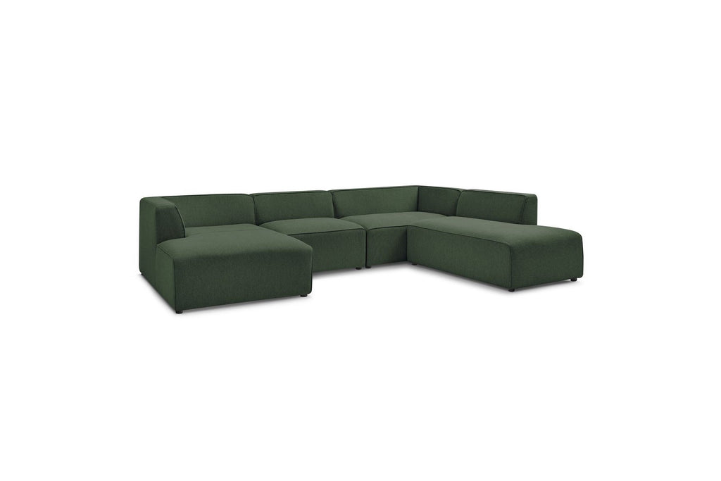Fixed Panoramic Sofa - Megeve - Mottled Fabric - Left Corner