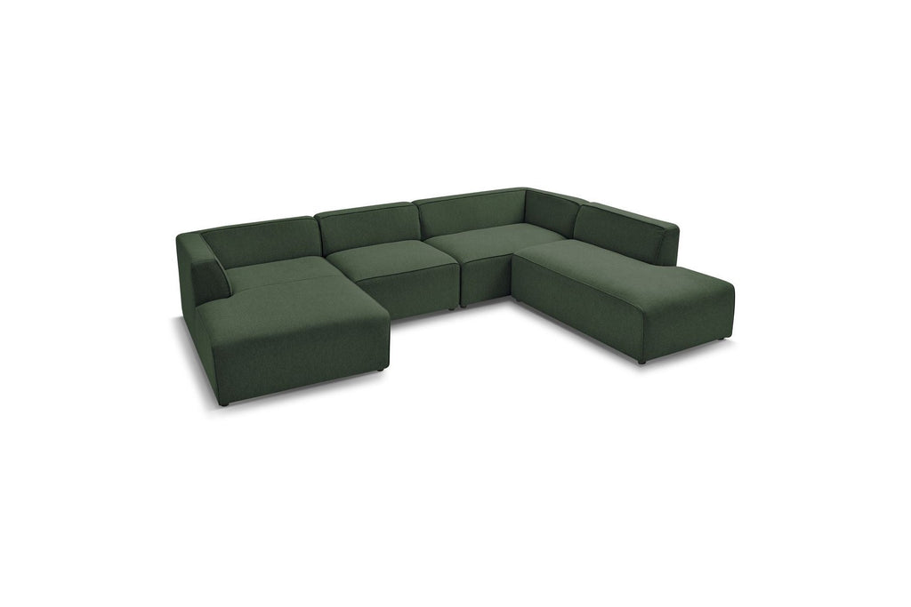 Fixed Panoramic Sofa - Megeve - Mottled Fabric - Left Corner
