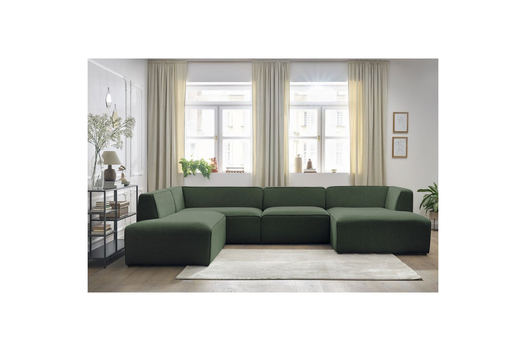 Fixed Panoramic Sofa - Megeve - Mottled Fabric - Right-Hand Corner