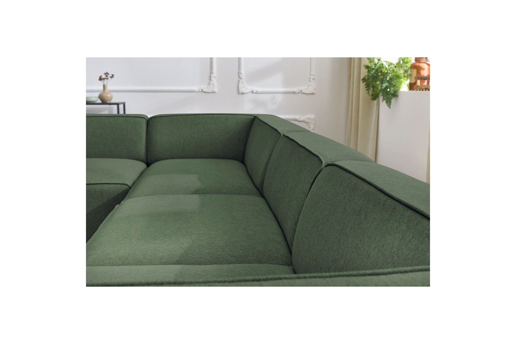 Fixed Panoramic Sofa - Megeve - Mottled Fabric - Right-Hand Corner
