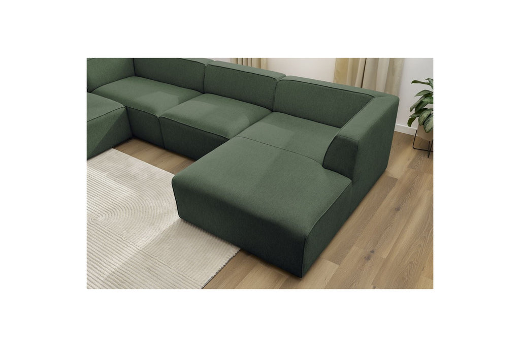 Fixed Panoramic Sofa - Megeve - Mottled Fabric - Right-Hand Corner