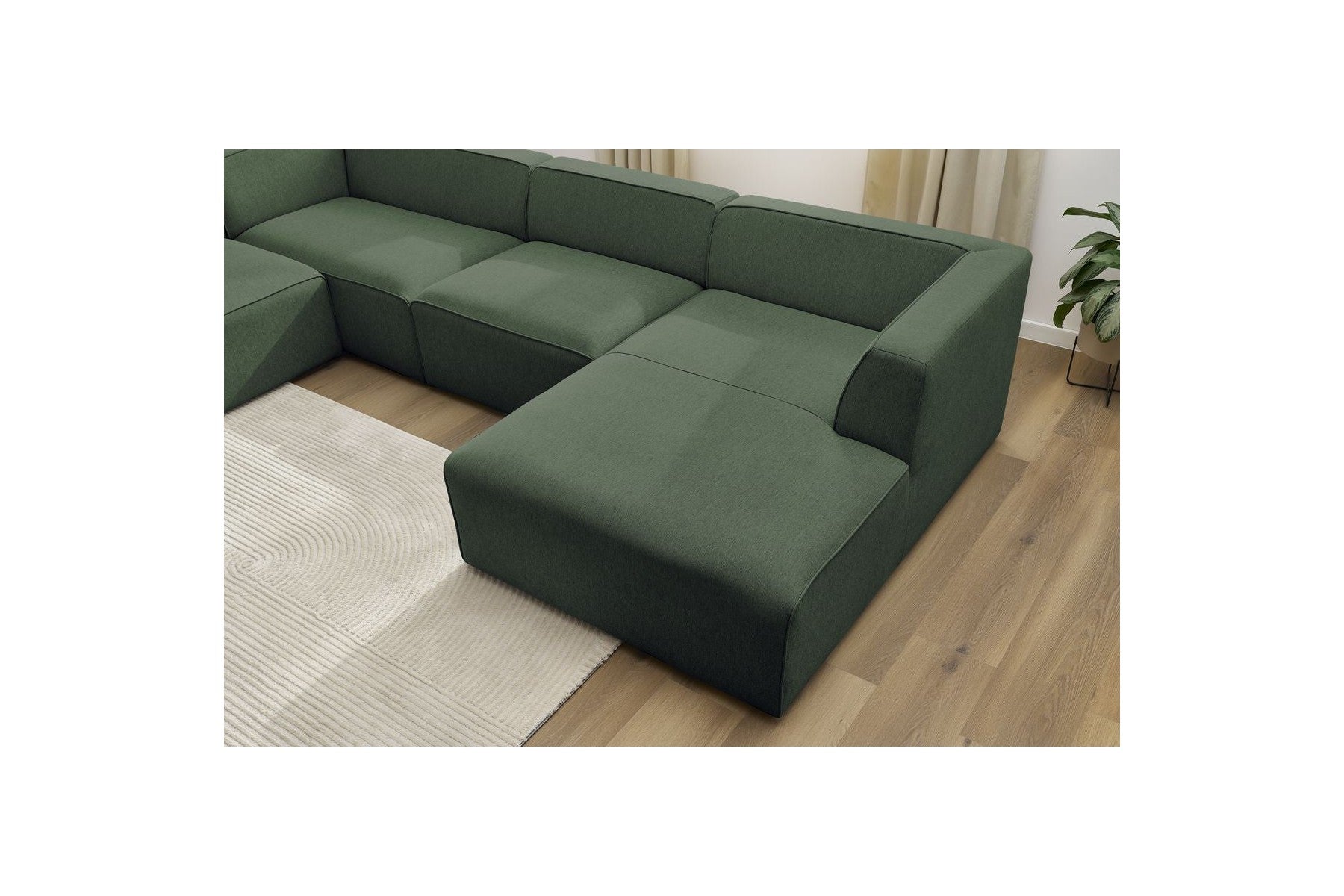 Fixed Panoramic Sofa - Megeve - Mottled Fabric - Right-Hand Corner