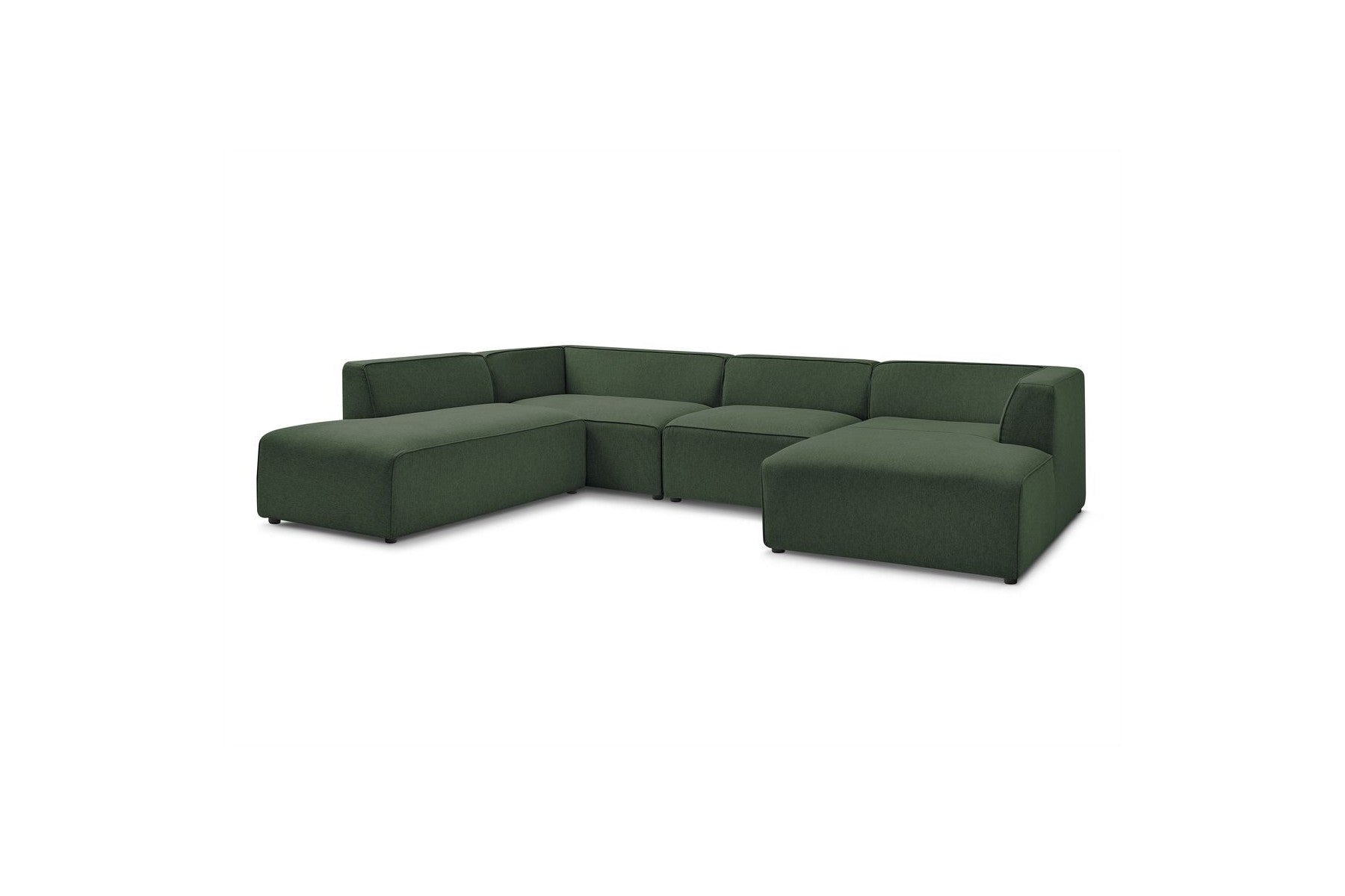 Fixed Panoramic Sofa - Megeve - Mottled Fabric - Right-Hand Corner