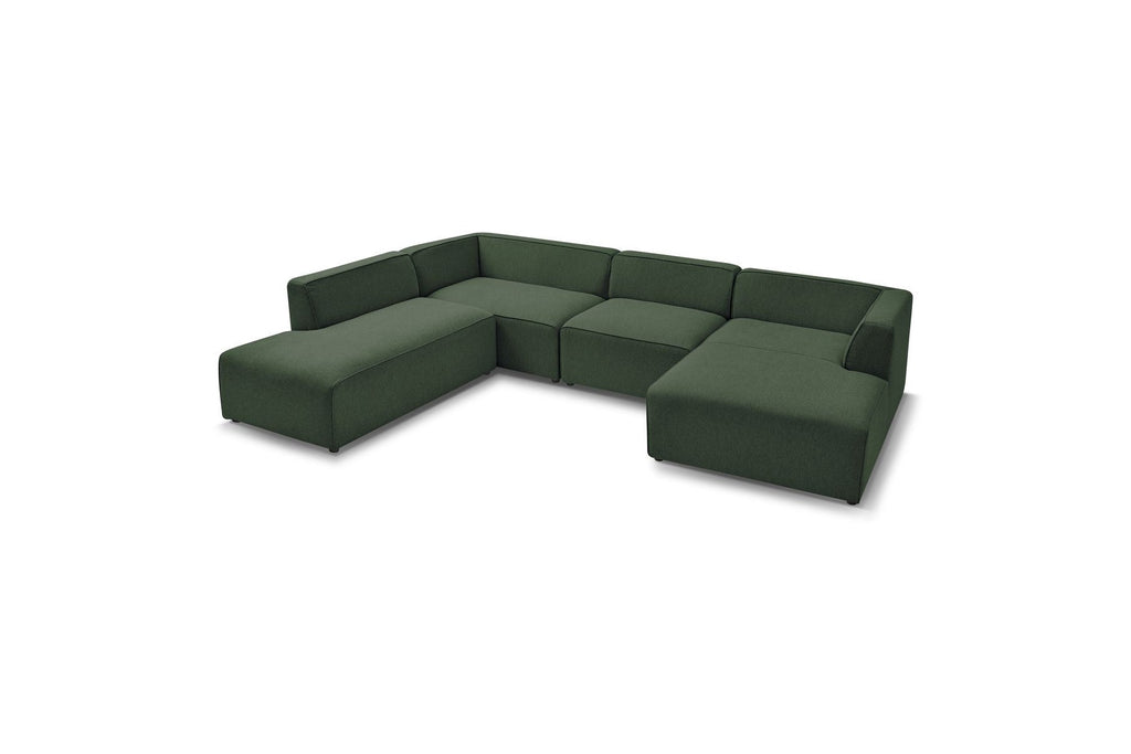 Fixed Panoramic Sofa - Megeve - Mottled Fabric - Right-Hand Corner