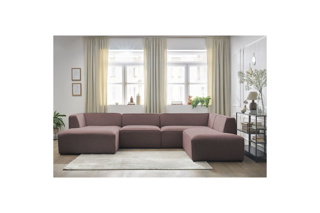 Fixed Panoramic Sofa - Megeve - Mottled Fabric - Left Corner