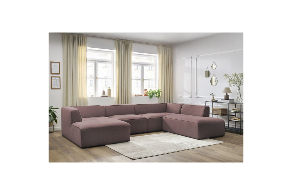Fixed Panoramic Sofa - Megeve - Mottled Fabric - Left Corner