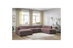 Fixed Panoramic Sofa - Megeve - Mottled Fabric - Left Corner