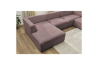 Fixed Panoramic Sofa - Megeve - Mottled Fabric - Left Corner