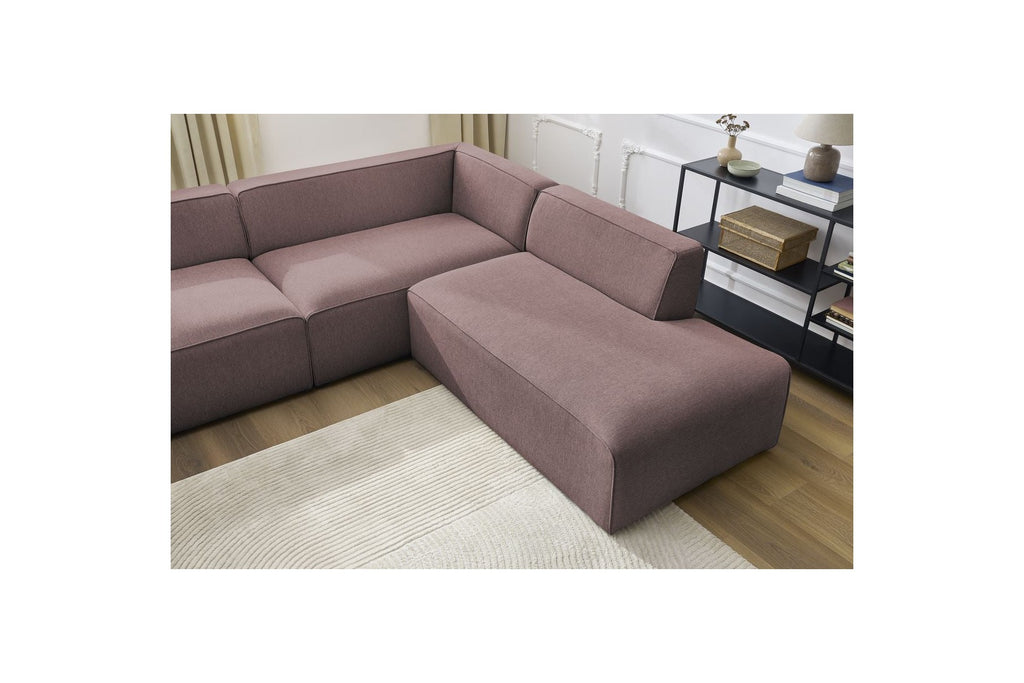 Fixed Panoramic Sofa - Megeve - Mottled Fabric - Left Corner