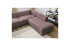 Fixed Panoramic Sofa - Megeve - Mottled Fabric - Left Corner