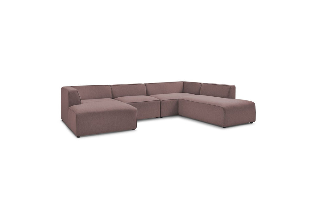 Fixed Panoramic Sofa - Megeve - Mottled Fabric - Left Corner