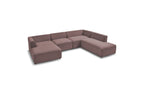 Fixed Panoramic Sofa - Megeve - Mottled Fabric - Left Corner