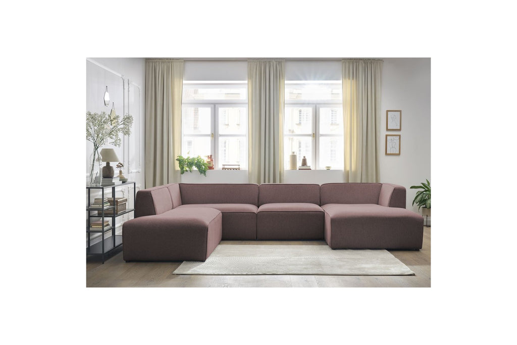 Fixed Panoramic Sofa - Megeve - Mottled Fabric - Right-Hand Corner