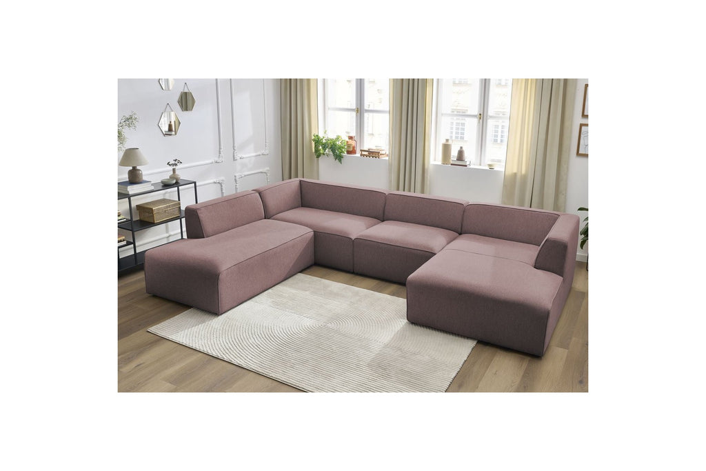 Fixed Panoramic Sofa - Megeve - Mottled Fabric - Right-Hand Corner