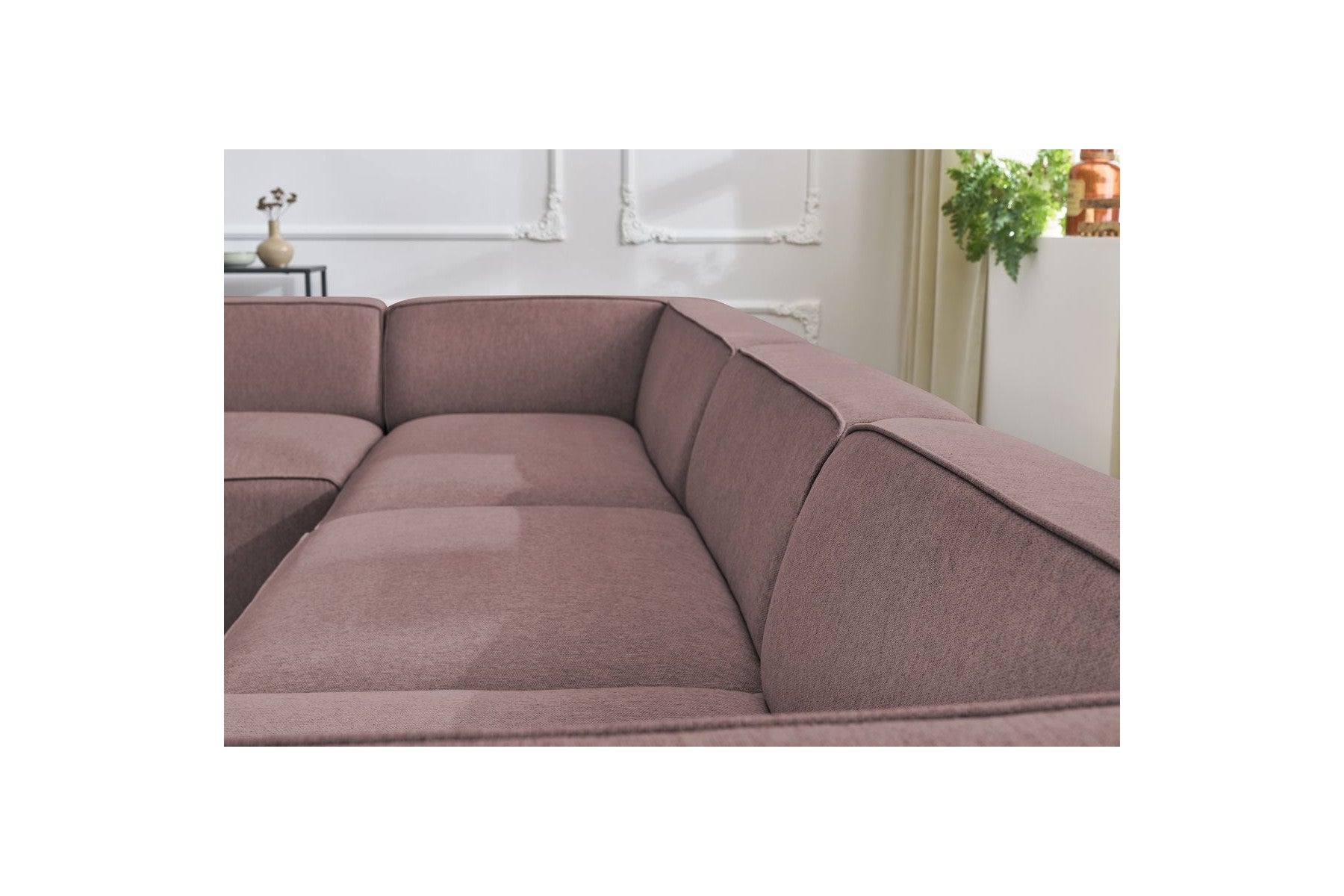Fixed Panoramic Sofa - Megeve - Mottled Fabric - Right-Hand Corner