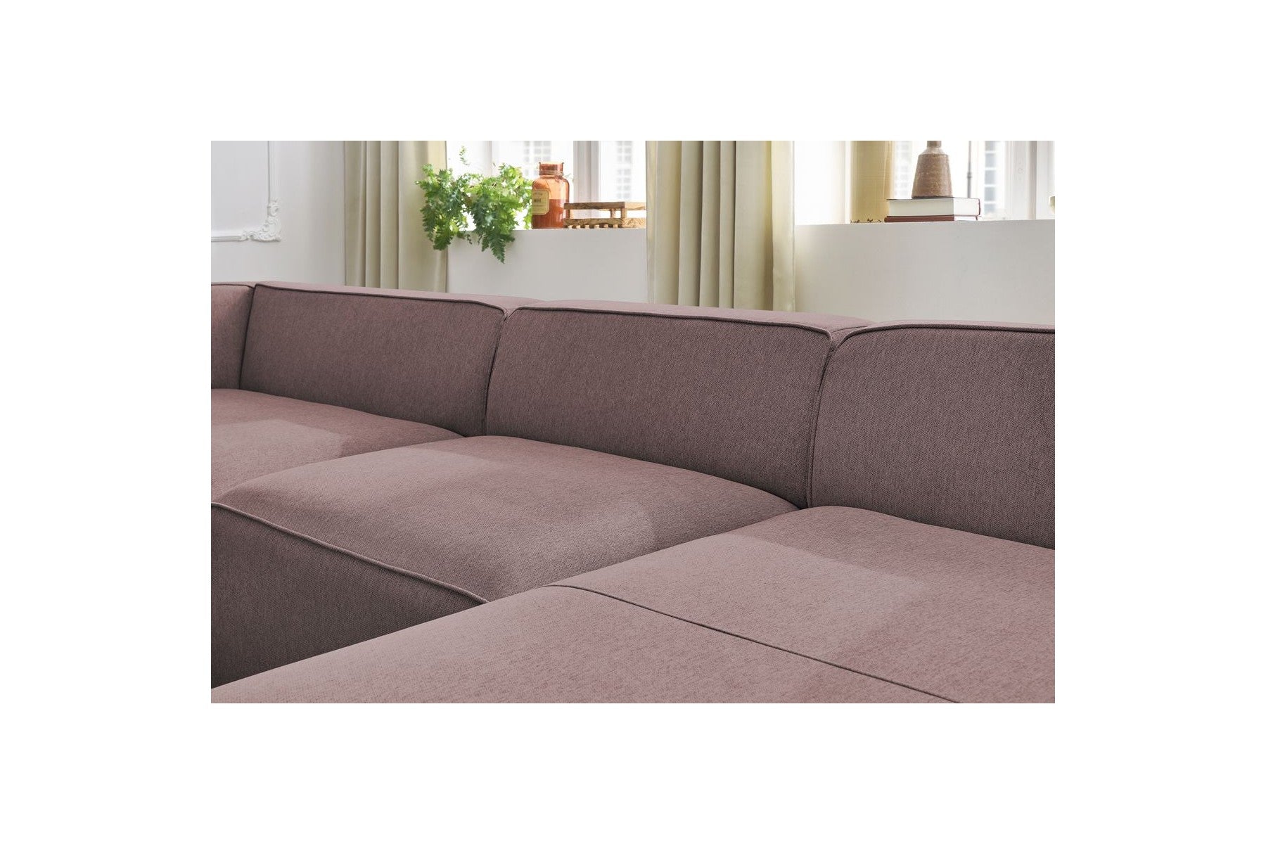 Fixed Panoramic Sofa - Megeve - Mottled Fabric - Right-Hand Corner
