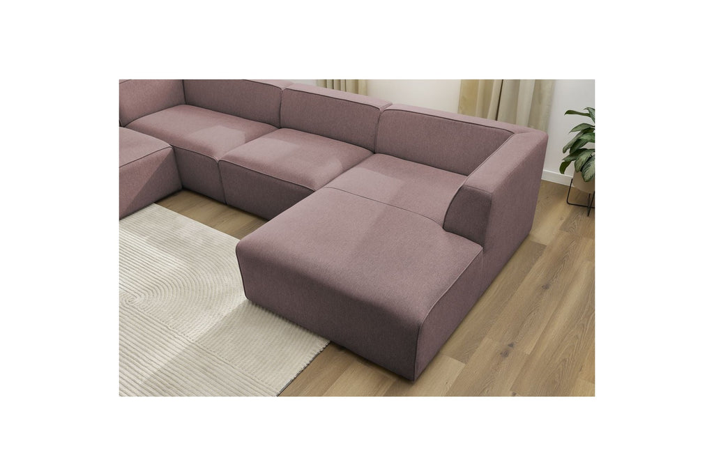 Fixed Panoramic Sofa - Megeve - Mottled Fabric - Right-Hand Corner