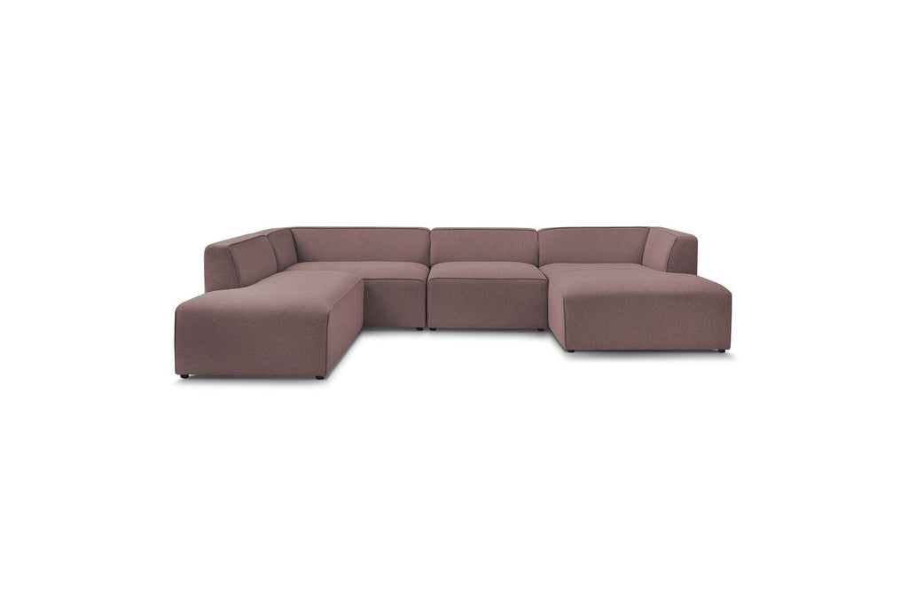 Fixed Panoramic Sofa - Megeve - Mottled Fabric - Right-Hand Corner