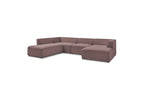 Fixed Panoramic Sofa - Megeve - Mottled Fabric - Right-Hand Corner