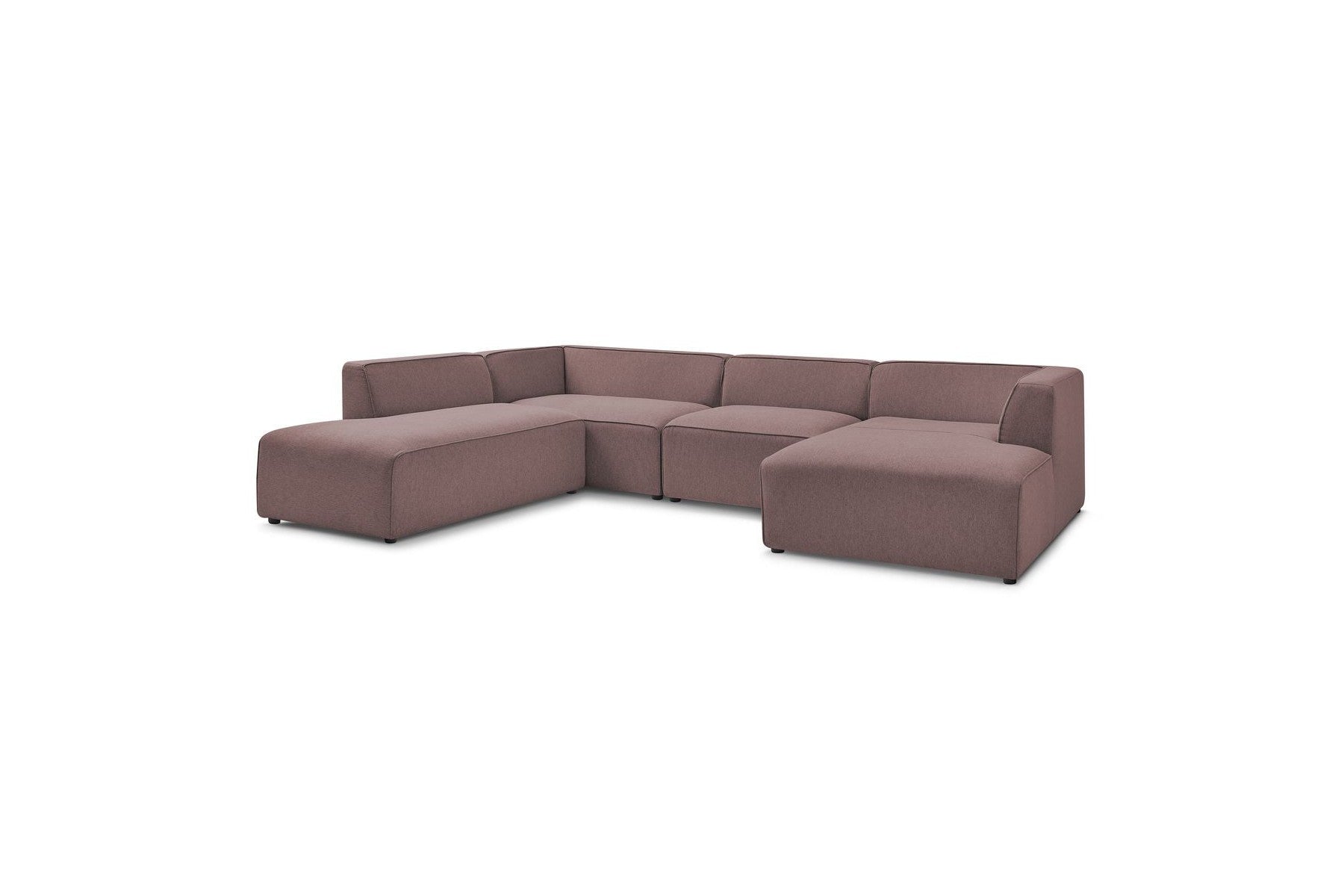 Fixed Panoramic Sofa - Megeve - Mottled Fabric - Right-Hand Corner