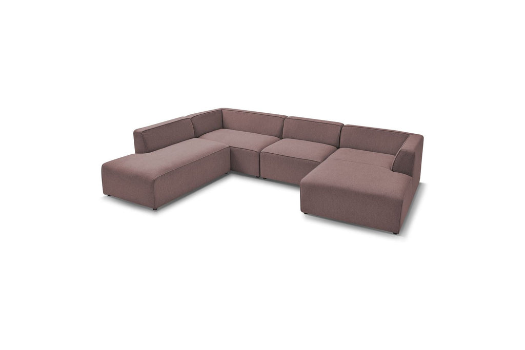 Fixed Panoramic Sofa - Megeve - Mottled Fabric - Right-Hand Corner
