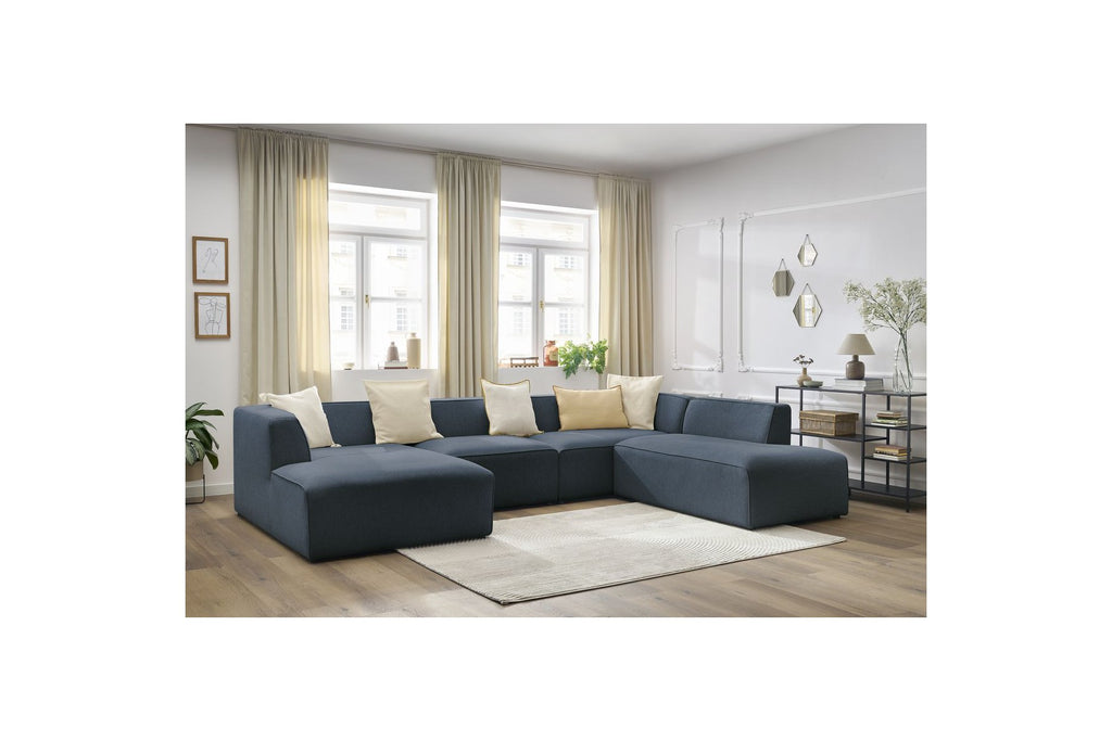 Fixed Panoramic Sofa - Megeve - Mottled Fabric - Left Corner