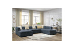 Fixed Panoramic Sofa - Megeve - Mottled Fabric - Left Corner