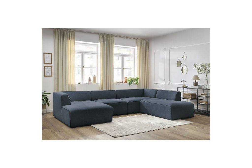 Fixed Panoramic Sofa - Megeve - Mottled Fabric - Left Corner