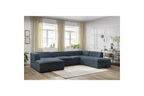 Fixed Panoramic Sofa - Megeve - Mottled Fabric - Left Corner