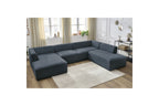 Fixed Panoramic Sofa - Megeve - Mottled Fabric - Left Corner