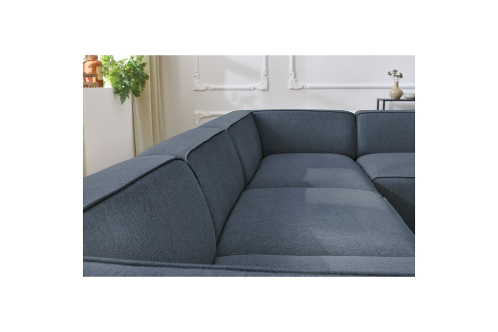 Fixed Panoramic Sofa - Megeve - Mottled Fabric - Left Corner