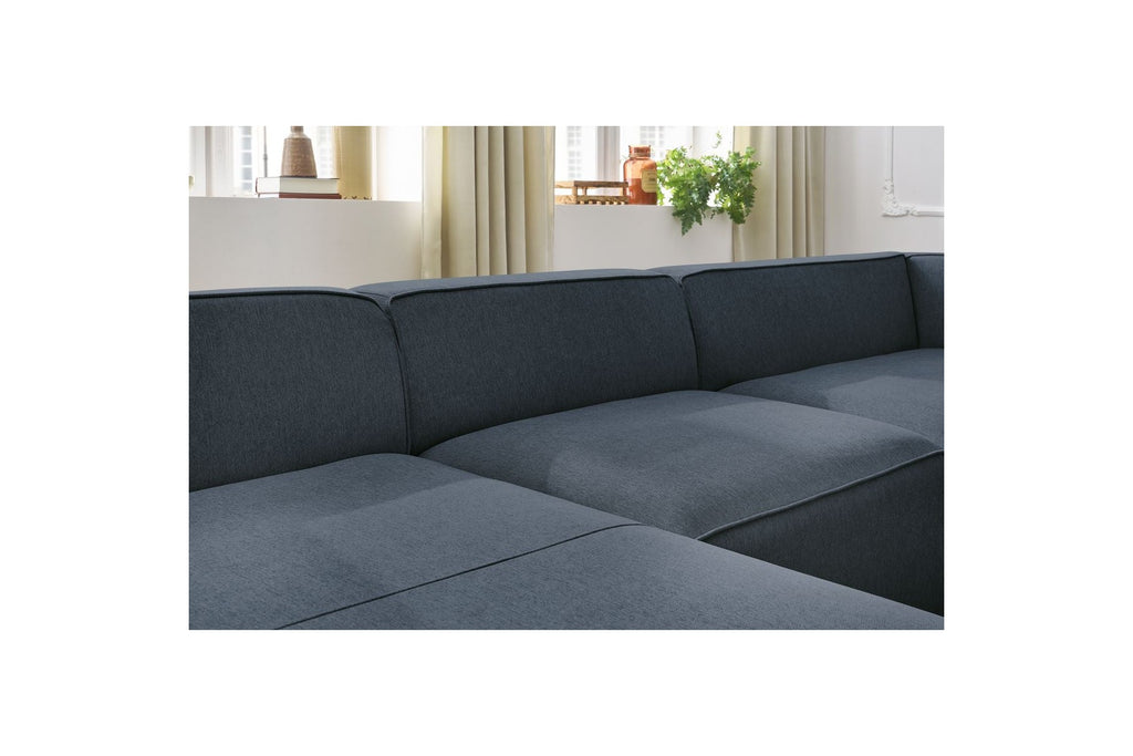Fixed Panoramic Sofa - Megeve - Mottled Fabric - Left Corner