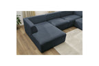 Fixed Panoramic Sofa - Megeve - Mottled Fabric - Left Corner