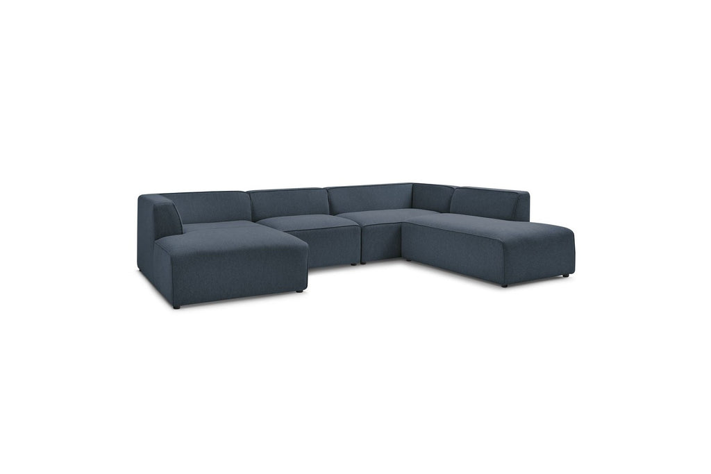 Fixed Panoramic Sofa - Megeve - Mottled Fabric - Left Corner
