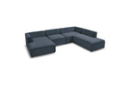 Fixed Panoramic Sofa - Megeve - Mottled Fabric - Left Corner