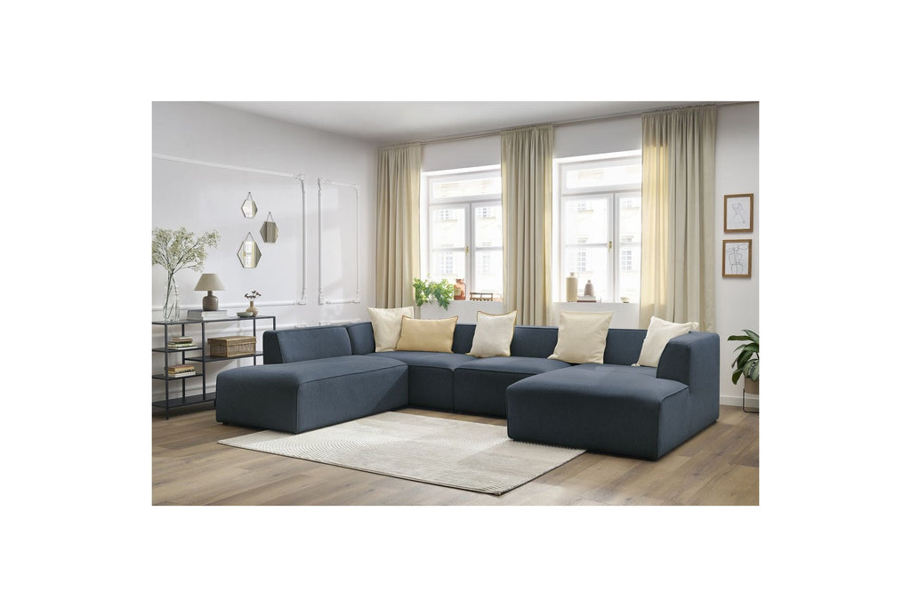 Fixed Panoramic Sofa - Megeve - Mottled Fabric - Right-Hand Corner