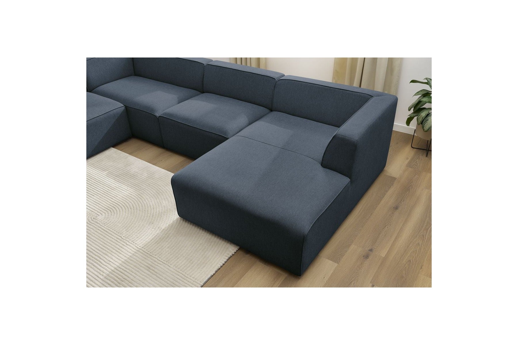 Fixed Panoramic Sofa - Megeve - Mottled Fabric - Right-Hand Corner